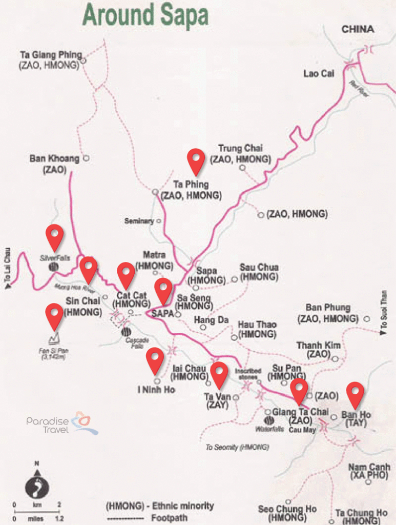 Sapa Travel Guide: Sapa Attractions Map