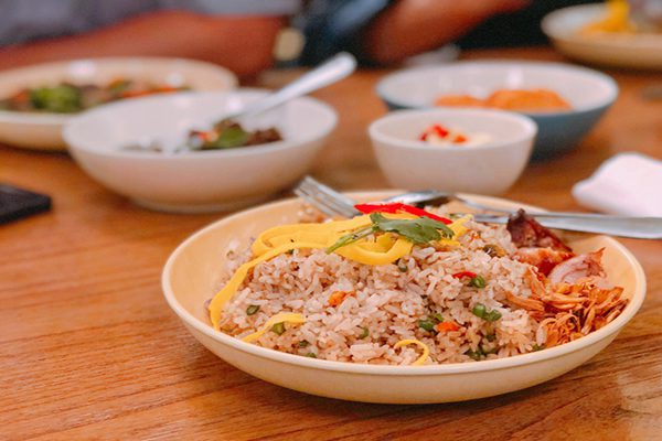 A dish of Thailand Khao Pad with salted fish