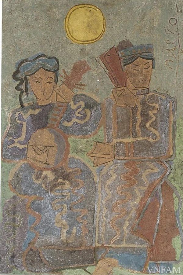 Ancient Dance (Lacquer painting) by Nguyen Tu Nghiem