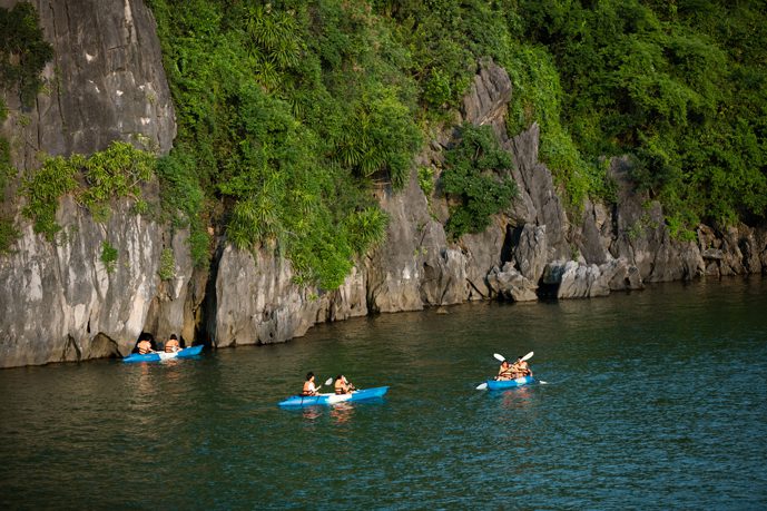Kayaking in Halong Bay