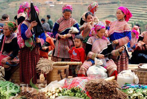 Livestock trading at Bac Ha Market Vietnam