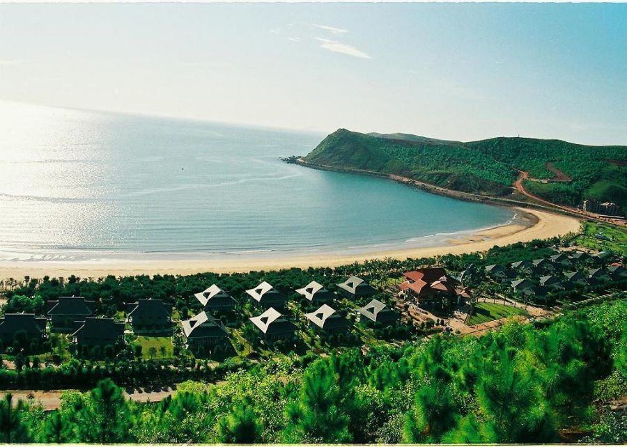 Bai Lu Beach Vietnam shines with golden sands and crystal-clear tranquil waves.