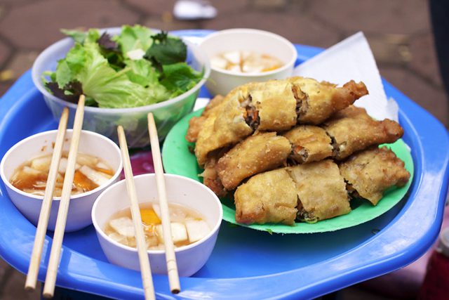 Banh goi, one of the most famous Vietnamese street specialties