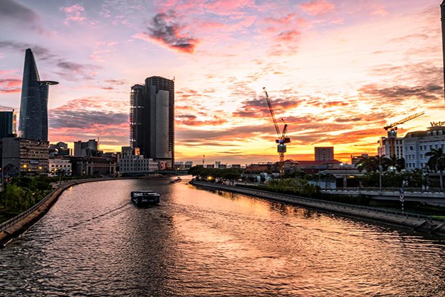 Beautiful sunshine in Ho Chi Minh City