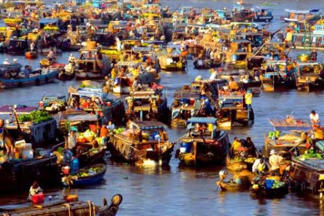 Floating Market in Mekong River