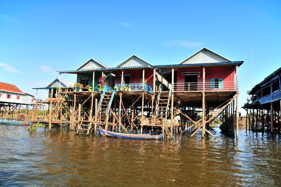 Fishing village in Tonle Sap lake