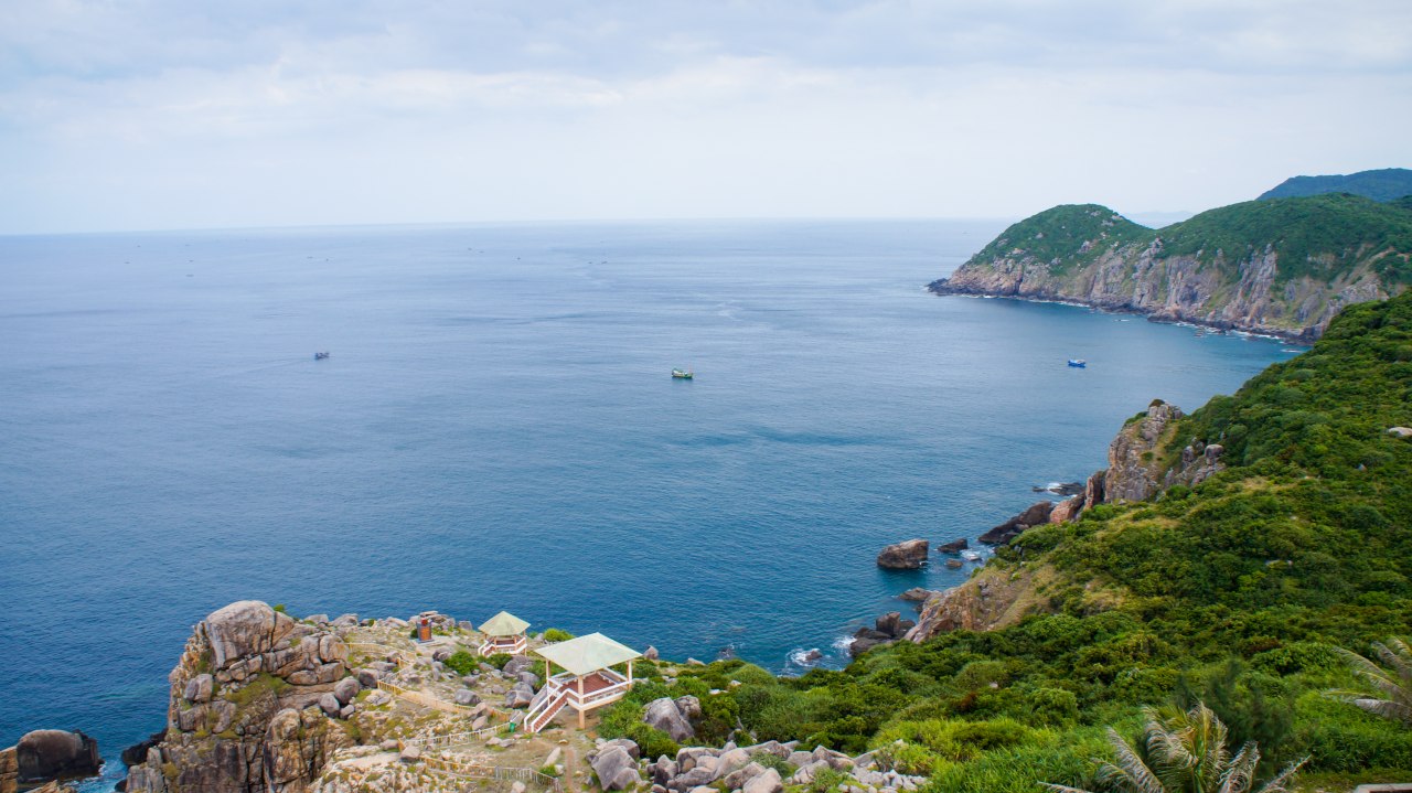 Central Vietnam coastal line view from car