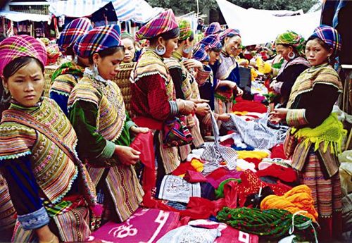 Colorful Bac Ha market in Lao Cai Vietnam