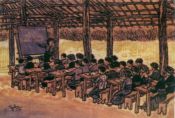 Class on mountain (Woodcarving) by Nguyen Trong Hop