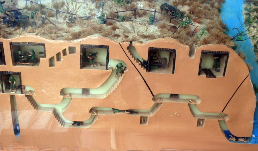 Schematic model of Cu Chi tunnels including many shelters and secret passages deep underground - Vietnam Explorer