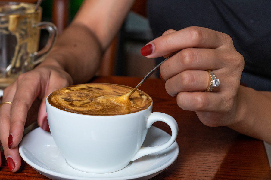 Egg coffee, a popular drink made with egg foam in Hanoi.