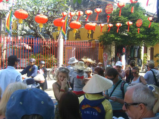 Tourists visit pagodas during Tet in Hoi An