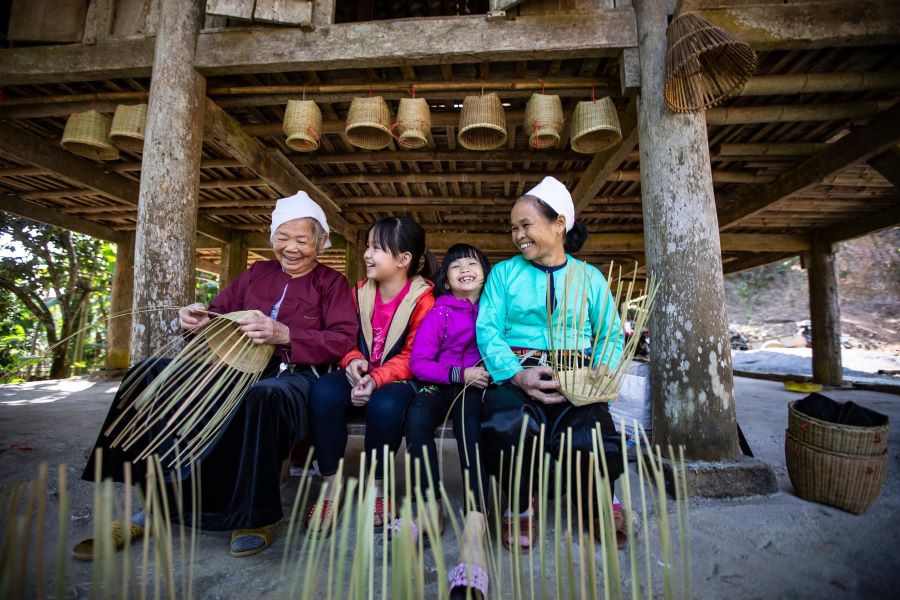 Discover Muong ethnic identity during your Mai Chau Vietnam travel experience.