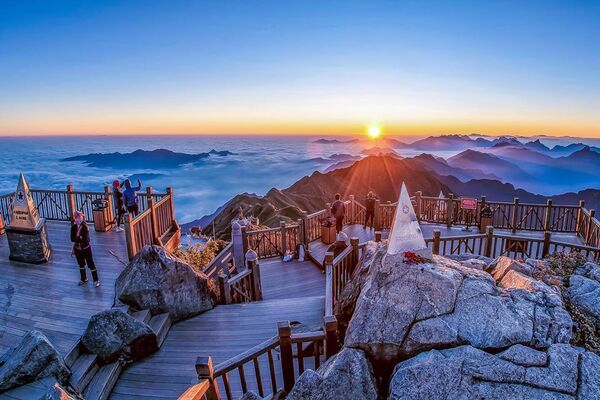 The Fansipan summit in Vietnam