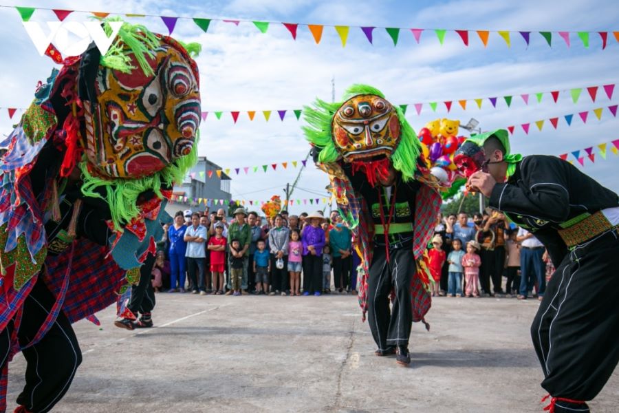 Tay ethnic group in Vietnam celebrates festival with dances, costumes, and joyful spirit.