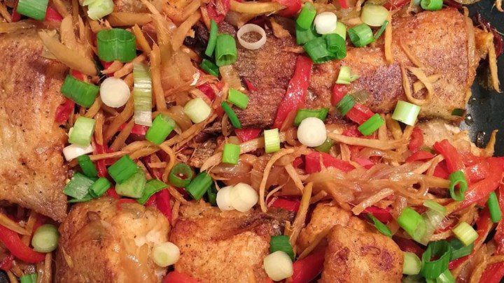 Ginger catfish, a dish in Tonle Sap lake