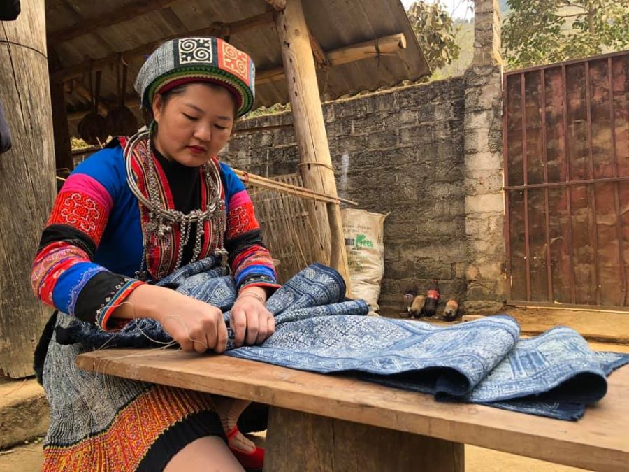 In Ta Van Village, handwoven textiles tell stories through every vibrant pattern.