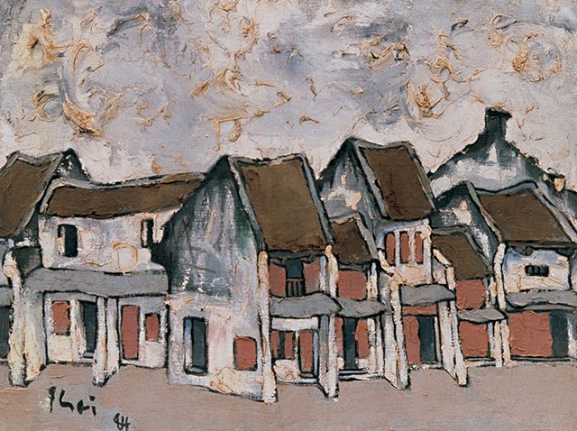 Hang Mam Street (Oil painting) by Bui Xuan Phai