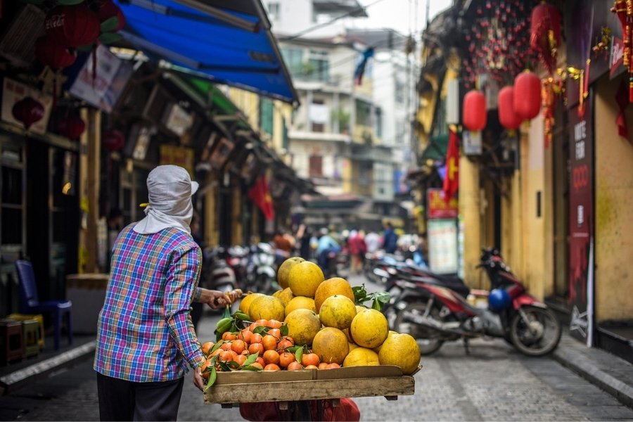 Hanoi old quarter, the best place to visit during your travel with friends in Vietnam.