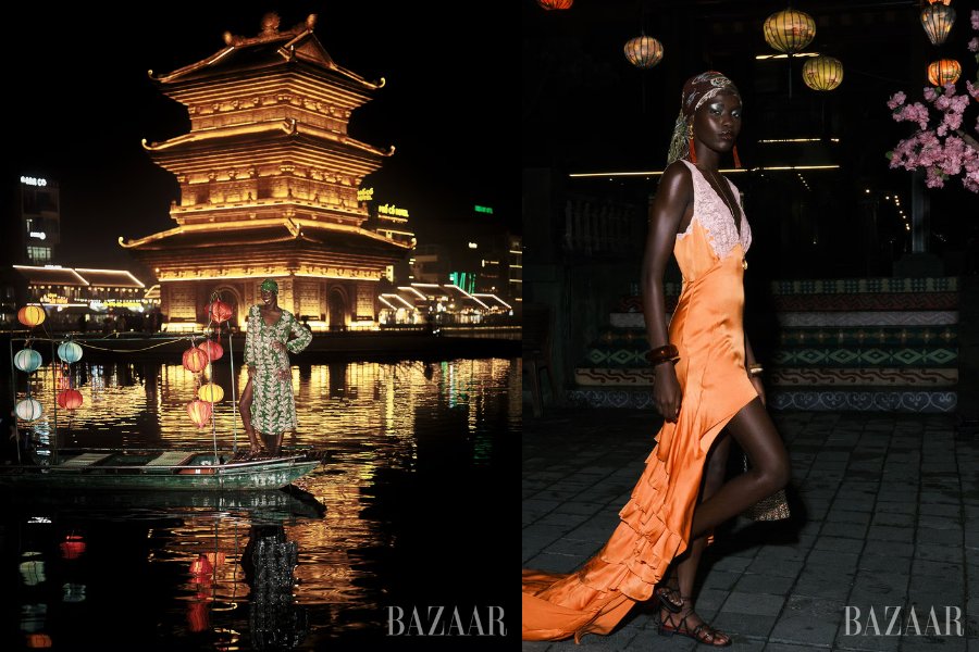 In the evening, Hoa Lu ancient town is brightly lit, boats with lanterns also welcome visitors to cruise the lake, watch the ancient town at night and release flower lanterns.