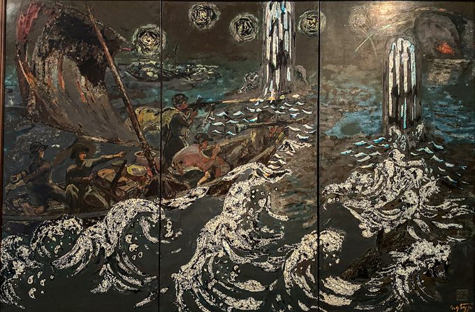 Head to islands - Lacquer painting by Nguyen Van Ty