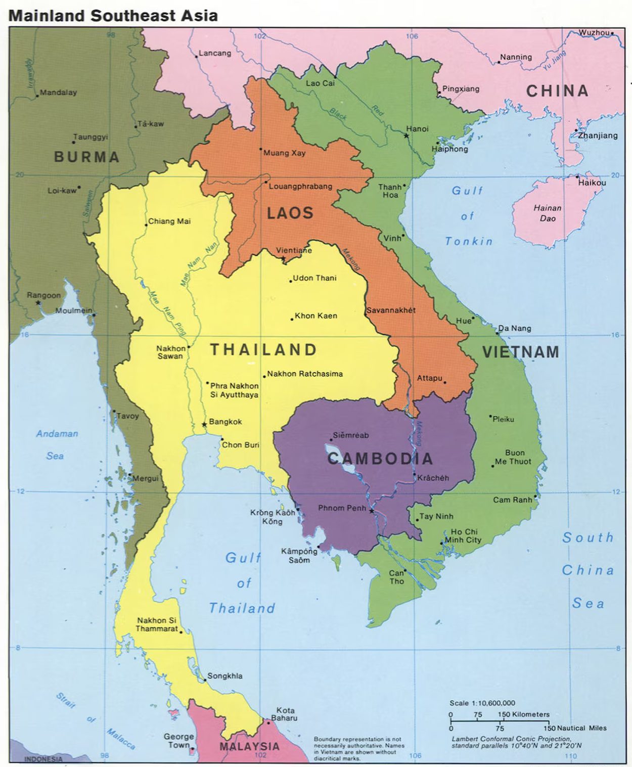 Indochina country map for your Indochina tours