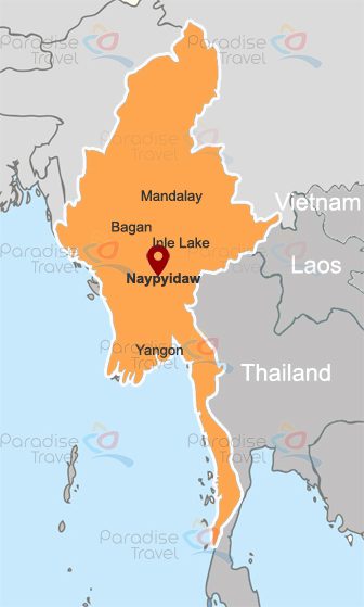 Myanmar map for your Myanmar Tours