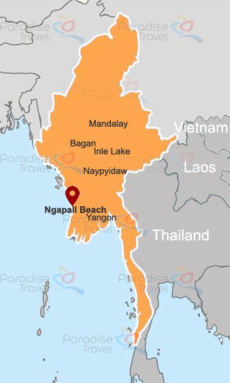 Ngapali Beach location map