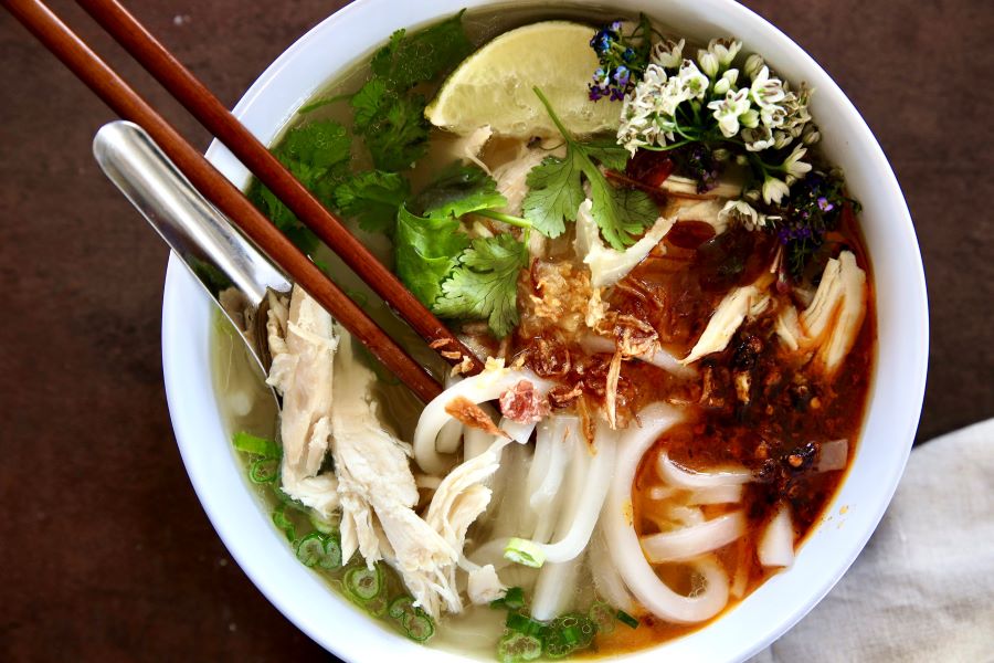 Laos food favorite, Khao Piak Sen delivers homemade warmth in every bowl.