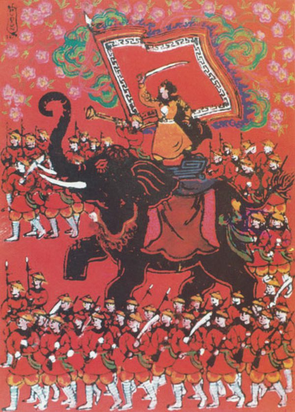 King Quang Trung Liberated Thang Long (Woodcarving) by Pham Van Don