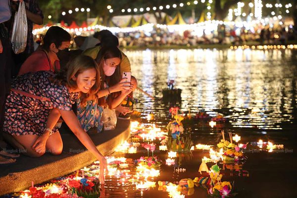Loy Krathong in Bangkok, Thailand
