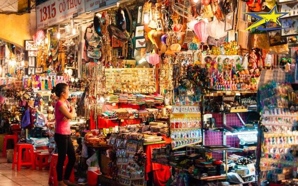 Colorful stalls at Ben Thanh Market