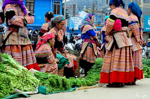 Fresh vegetables are widely sold at the market