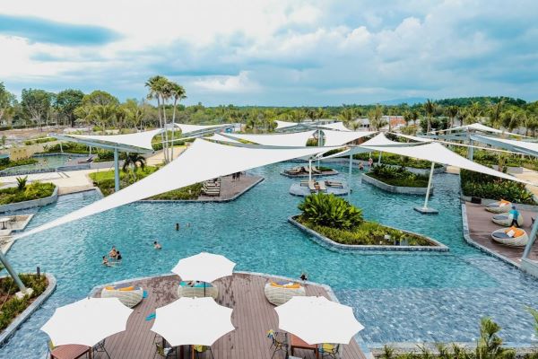 Binh Chau mineral bath pool from above