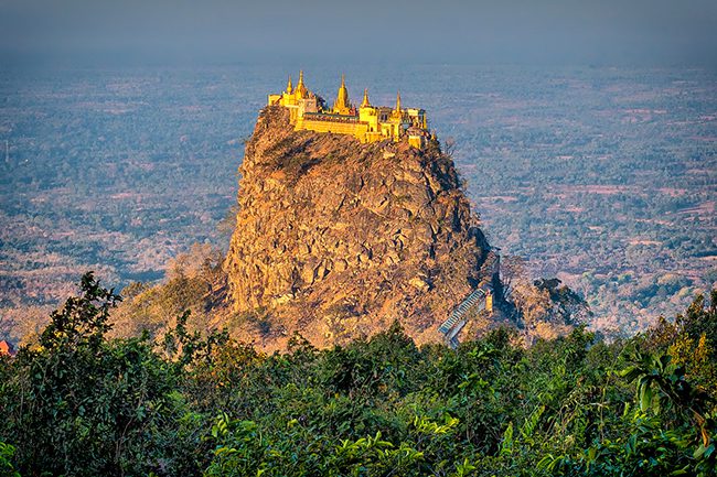 Mount Popa, one of the most famous attractions in Bagan