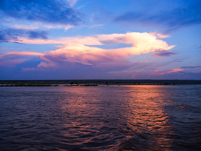Poetic sunset on Irrawaddy River