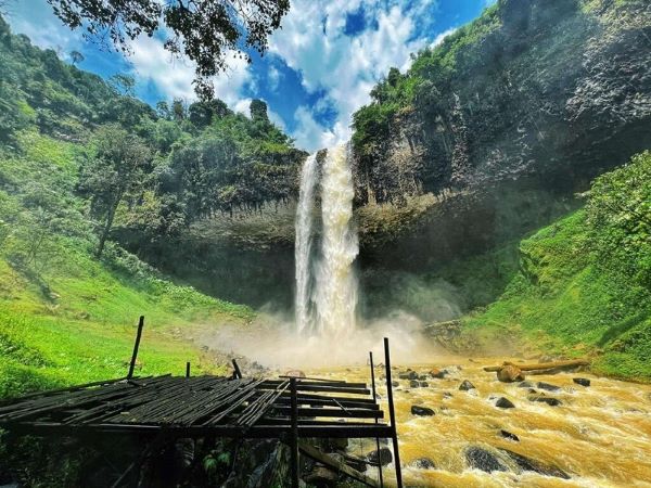 Pristine Lieng Nung Waterfall in Dak Nong Province, Central Highlands Vietnam