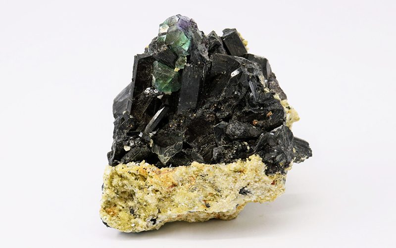 Raw Black Tourmaline and fluorite