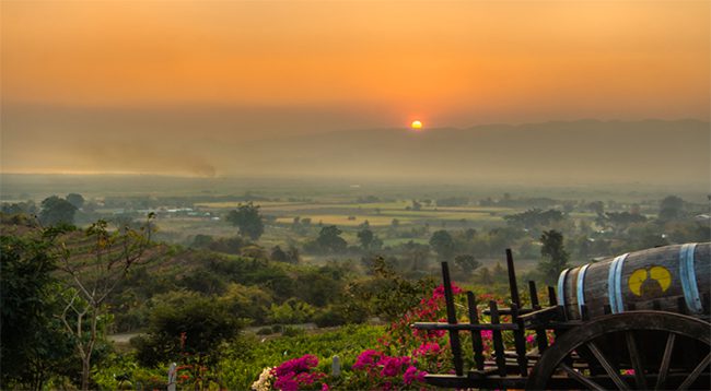 Sunset at Red Mountain Estate Vineyard & Winery