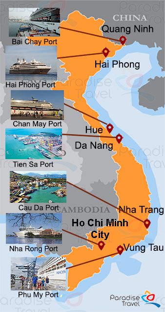 Seaport map in Vietnam