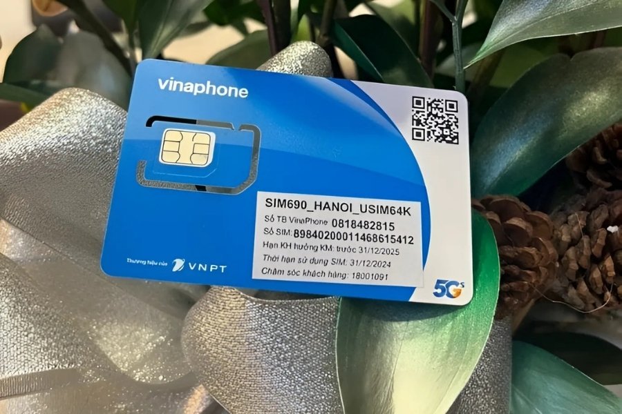 Physical SIM card in Vietnam.