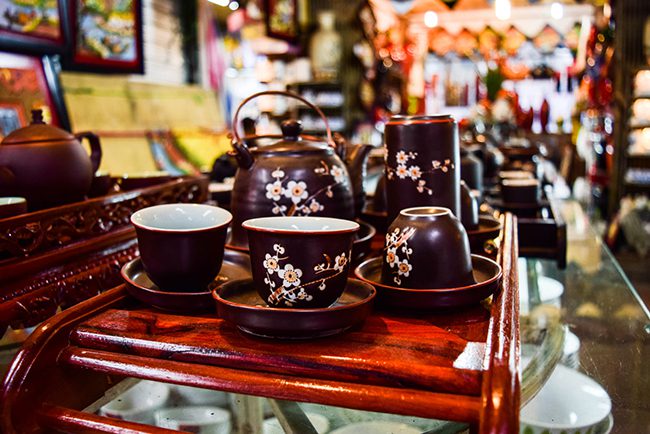 Some elegant pottery products at Bat Trang ceramic village