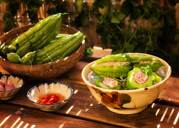 Stuffed bitter zucchini soup