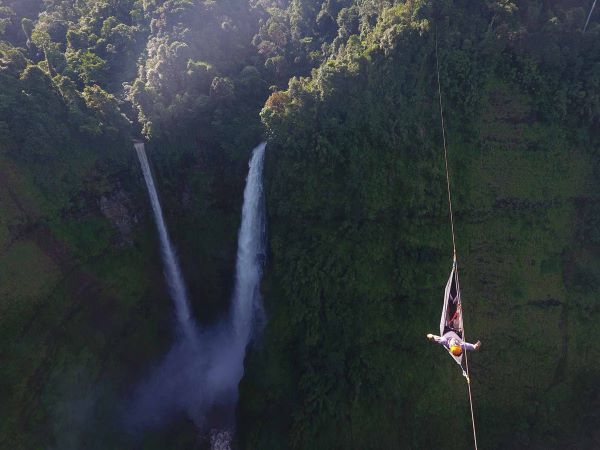 Zipline in Tad Fane waterfall Laos