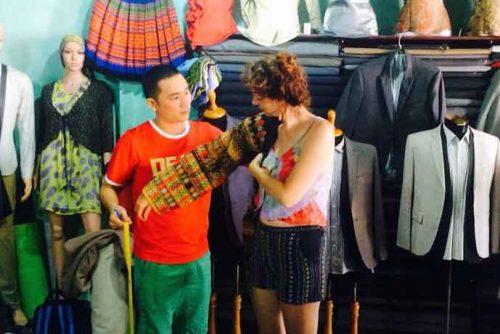 Custom clothing process in a tailor shop in Hoi An
