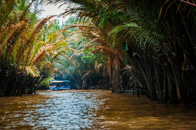 Take a boat trip along Mekong river