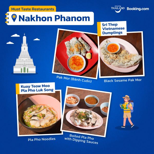 Nakhon Phanom, with its Thai and Vietnamese influences, is an ideal destination to explore authentic and varied cuisine.