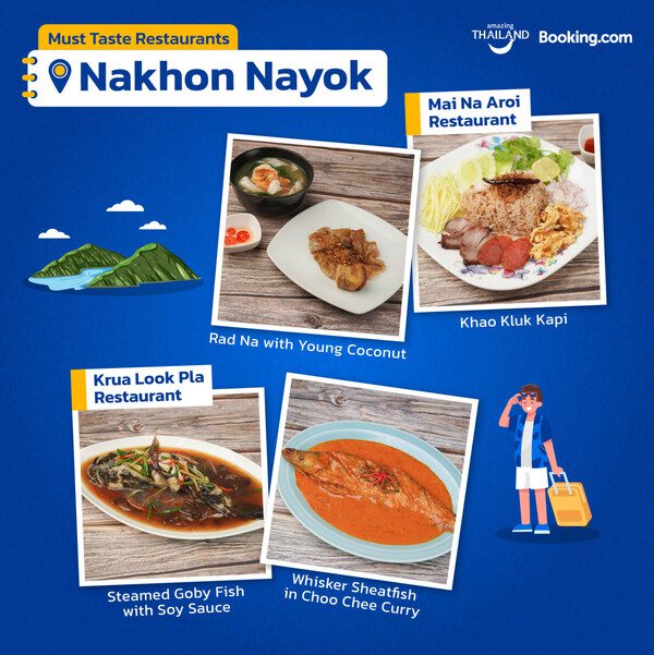 In this province, restaurants offer local cuisine that combines influences from all over Thailand.