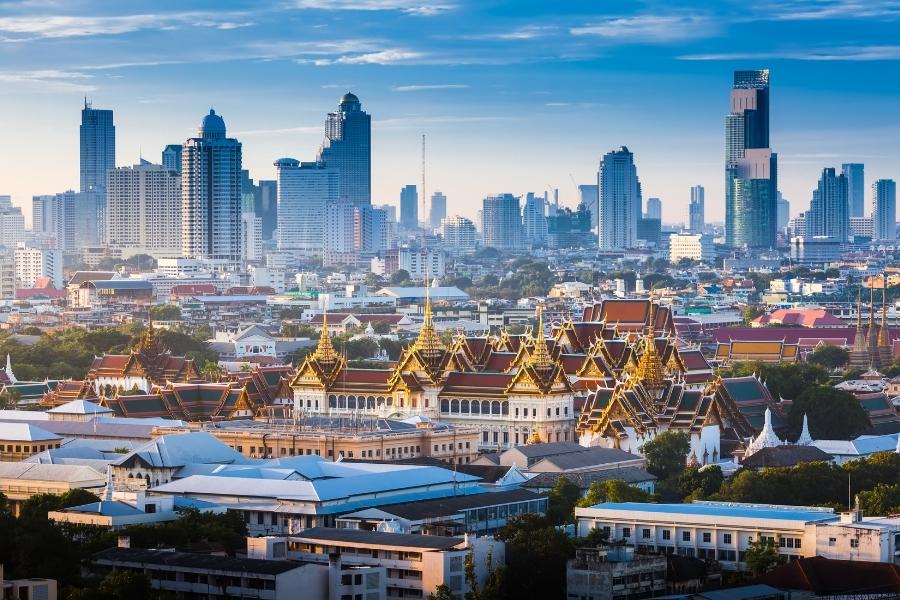 The modern Bangkok city in Thailand