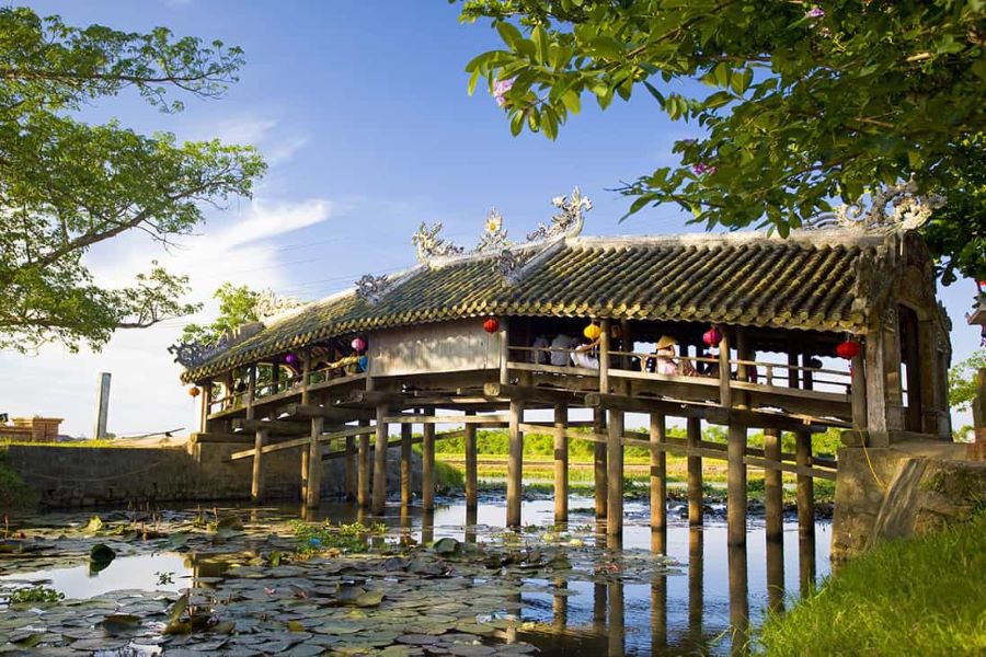 Walking Thanh Toan tile bridge recalls history shared with Hue Ancient Citadel.